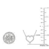 0.30 Carat (cttw) Round Diamond Ladies Heart Pendant 1/3 CT (Silver Chain Included) 10K White Gold