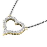 0.30 Carat (cttw) Round Diamond Ladies Heart Pendant 1/3 CT (Silver Chain Included) 10K Yellow Gold