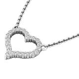 0.30 Carat (cttw) Round Diamond Ladies Heart Pendant 1/3 CT (Silver Chain Included) 14K White Gold