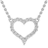 0.30 Carat (cttw) Round Diamond Ladies Heart Pendant 1/3 CT (Silver Chain Included) 18K White Gold