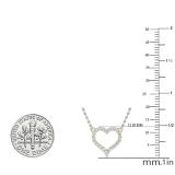 0.30 Carat (cttw) Round Diamond Ladies Heart Pendant 1/3 CT (Silver Chain Included) 18K Yellow Gold