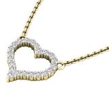 0.30 Carat (cttw) Round Diamond Ladies Heart Pendant 1/3 CT (Gold Chain Included) 10K Yellow Gold