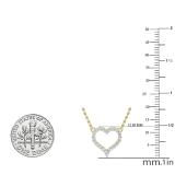 0.30 Carat (cttw) Round Diamond Ladies Heart Pendant 1/3 CT (Gold Chain Included) 10K Yellow Gold