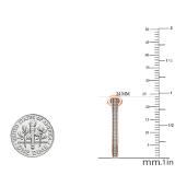 0.10 Carat (cttw) Round White Diamond Ladies J Shape Hoop Earrings 1/10 CT 18K Rose Gold