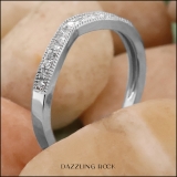 0.15 Carat (cttw) Round White Diamond Ladies Chevron Wedding Band 10K White Gold