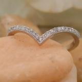0.20 Carat (cttw) Round White Diamond Ladies Chevron Wedding Band 1/5 CT 10K White Gold