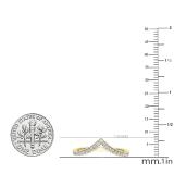 0.20 Carat (cttw) Round White Diamond Ladies Chevron Wedding Band 1/5 CT 10K Yellow Gold