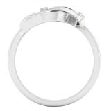 0.05 Carat (cttw) Round White Diamond Ladies Dolphin Right Hand Ring 10K White Gold