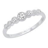 0.30 Carat (cttw) Round White Diamond 7 Stone Bridal Wedding Anniversary Ring 1/3 CT Sterling Silver