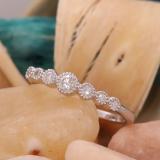 0.30 Carat (cttw) Round White Diamond 7 Stone Bridal Wedding Anniversary Ring 1/3 CT Sterling Silver