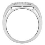 0.25 Carat (cttw) Round White Diamond Men's Fashion Ring 1/4 CT 18K White Gold