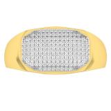 0.25 Carat (cttw) Round White Diamond Men's Fashion Ring 1/4 CT 18K Yellow Gold