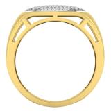 0.25 Carat (cttw) Round White Diamond Men's Fashion Ring 1/4 CT 18K Yellow Gold