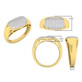 0.25 Carat (cttw) Round White Diamond Men's Fashion Ring 1/4 CT 18K Yellow Gold