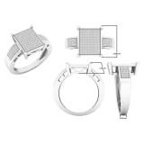 0.35 Carat (cttw) Round White Diamond Ladies Micro Pave Bridal Engagement Ring 1/3 CT Sterling Silver