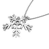 0.10 Carat (cttw) Round White Diamond Snowflake Ladies Pendant 1/10 CT Sterling Silver