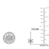 0.07 Carat (cttw) Round White Diamond Snowflake Ladies Dangle Earring Sterling Silver
