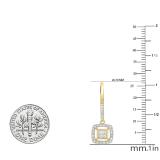 0.55 Carat (cttw) Princess & Round Diamond Ladies Invisible Dangling Earring 1/2 CT 10K Yellow Gold
