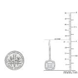 0.55 Carat (cttw) Princess & Round Diamond Ladies Invisible Dangling Earring 1/2 CT 18K White Gold