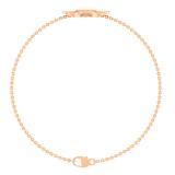 0.10 Carat (cttw) Round White Diamond Ladies Cluster Cable Link Bracelet 1/10 CT 10K Rose Gold