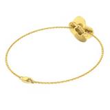 0.10 Carat (cttw) Round White Diamond Ladies Cluster Cable Link Bracelet 1/10 CT 18K Yellow Gold