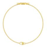 0.10 Carat (cttw) Round White Diamond Ladies Cluster Cable Link Bracelet 1/10 CT 18K Yellow Gold