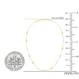 Three Tone Ladies Diamond Cut Bead Cable Chain Necklace 10K White Yellow & Rose Gold