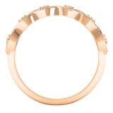 0.05 Carat (cttw) Round White Diamond Ladies Twisted Wedding Stackable Band 10K Rose Gold