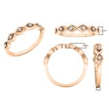 0.05 Carat (cttw) Round White Diamond Ladies Twisted Wedding Stackable Band 10K Rose Gold