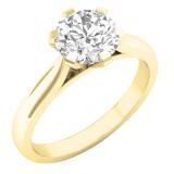 IGI Certified 2.00 Carat (cttw) Round Diamond Ladies Solitaire Engagement Ring 2 CT 14K Yellow Gold