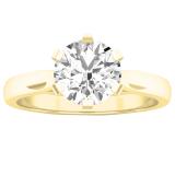 IGI Certified 2.00 Carat (cttw) Round Diamond Ladies Solitaire Engagement Ring 2 CT 14K Yellow Gold