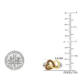 0.20 Carat (cttw) Round Champagne & White Diamond Double Heart Promise Ring 1/5 CT 10K Yellow Gold