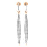 0.50 Carat (cttw) Round Diamond Ladies Icicle Shaped Long Dangling Earrings 1/2 CT 10K Rose Gold