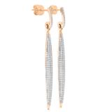 0.50 Carat (cttw) Round Diamond Ladies Icicle Shaped Long Dangling Earrings 1/2 CT 10K Rose Gold