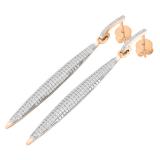 0.50 Carat (cttw) Round Diamond Ladies Icicle Shaped Long Dangling Earrings 1/2 CT 10K Rose Gold