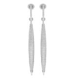 0.50 Carat (cttw) Round Diamond Ladies Icicle Shaped Long Dangling Earrings 1/2 CT 10K White Gold