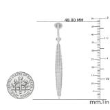 0.50 Carat (cttw) Round Diamond Ladies Icicle Shaped Long Dangling Earrings 1/2 CT 10K White Gold