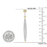 0.50 Carat (cttw) Round Diamond Ladies Icicle Shaped Long Dangling Earrings 1/2 CT 14K Yellow Gold