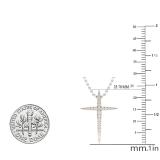 0.20 Carat (cttw) Round White Diamond Ladies Religious Cross Pendant 1/5 CT 10K Rose Gold