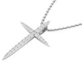0.20 Carat (cttw) Round White Diamond Ladies Religious Cross Pendant 1/5 CT 10K White Gold