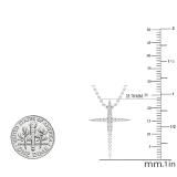 0.20 Carat (cttw) Round White Diamond Ladies Religious Cross Pendant 1/5 CT 10K White Gold