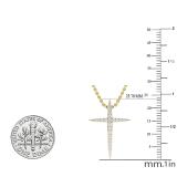 0.20 Carat (cttw) Round White Diamond Ladies Religious Cross Pendant 1/5 CT 10K Yellow Gold