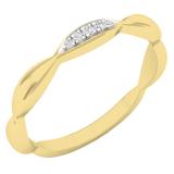 0.05 Carat (cttw) Round White Diamond Ladies Stackable Wedding Band 10K Yellow Gold