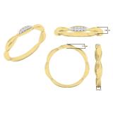 0.05 Carat (cttw) Round White Diamond Ladies Stackable Wedding Band 10K Yellow Gold