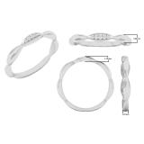 0.05 Carat (cttw) Round White Diamond Ladies Stackable Wedding Band 18K White Gold
