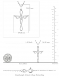 0.20 Carat (cttw) Round Diamond Ladies Cross Heart Winged Pendant 1/5 CT 10K White Gold