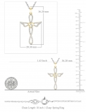 0.20 Carat (cttw) Round Diamond Ladies Cross Heart Winged Pendant 1/5 CT 14K Yellow Gold