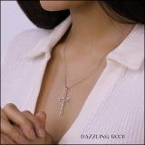 0.20 Carat (cttw) Round Diamond Ladies Cross Heart Winged Pendant 1/5 CT 10K Rose Gold
