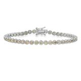IGI Certified 3.00 Carat (cttw) Round Champagne Diamond Ladies Tennis Bracelet 18K White Gold
