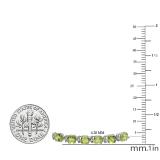 6X4 mm Oval Peridot & Round White Topaz Ladies Tennis Bracelet Sterling Silver